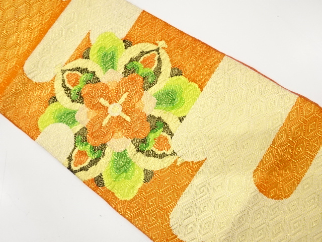 ヱ霞に華紋織り出し　名古屋帯